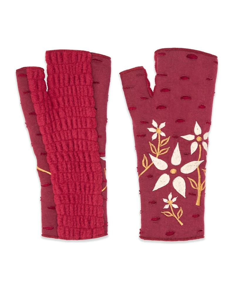 Women s Artisan Crafted Fleece Lined Viola Fingerless Gloves