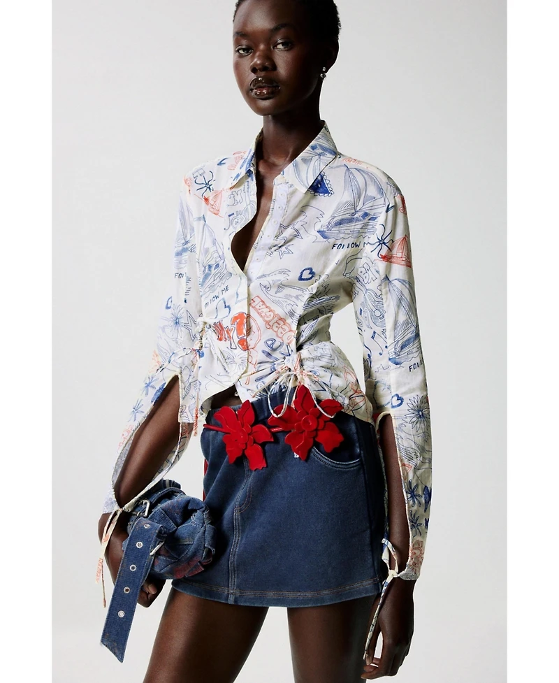 Desigual Women's Printed shirt with ties