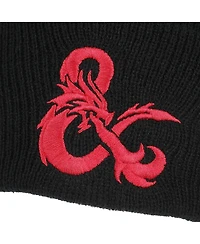 Dungeons & Dragons Men's Ampersand Logo Embroidery Black Acrylic Knit Cuff Beanie