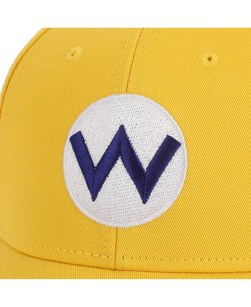 Super Mario Men's Wario Embroidery Cotton Twill B2 Structured Baseball Cap Traditional Adjustable