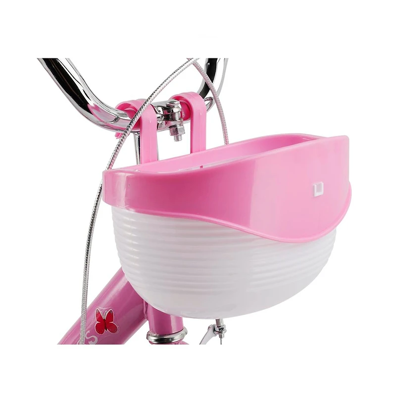 Artudatech 16" Kids Bicycle Girls Bike with Training Wheels Basket Kickstand