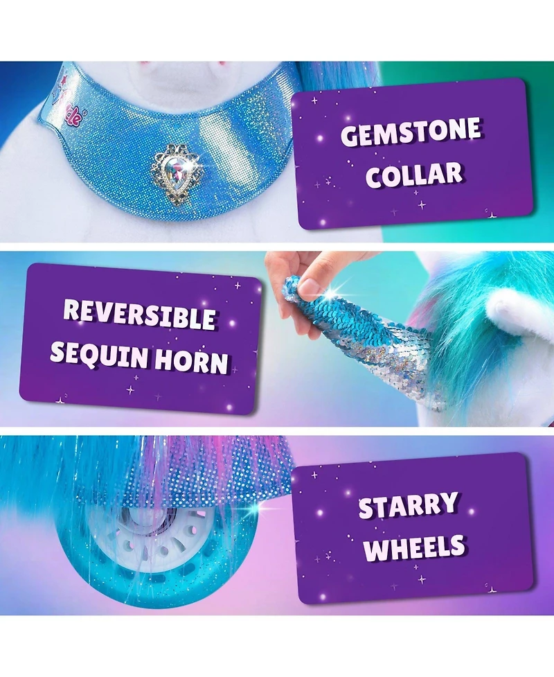 PonyCycle Model Y Rainbow Unicorn Rideable Toy for Age 4