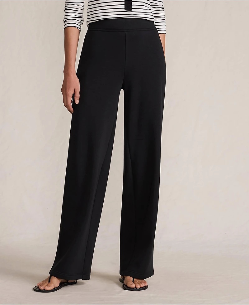 Lands' End Women's Serious Sweats High Rise Fleece Lined Straight Leg Pants