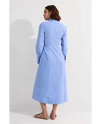 Karen Millen Women's Rosette Woven Shirt Maxi Dress