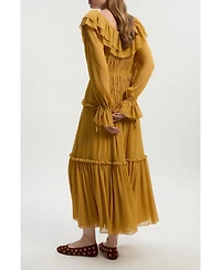 Karen Millen Georgette Ruffle Woven Maxi Dress