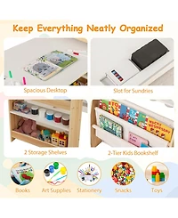 Sugift Kids Art Table and Chair Set with Easel and Chair for Drawing Reading