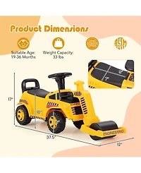 Toddler Ride on Car with Adjustable Roller and Under-Seat Storage