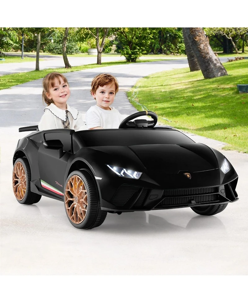 Sugift 24V Ride-on Car for Kids 4WD 2-Seater Licensed Lamborghini Electric Vehicles with Music