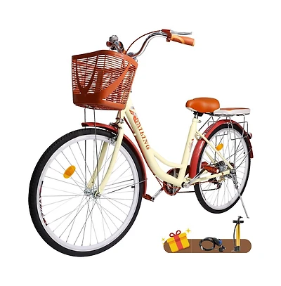 Artudatech 7 speed 26" Spoke Wheel Cruiser Bike Women Bicycle Girl's City
