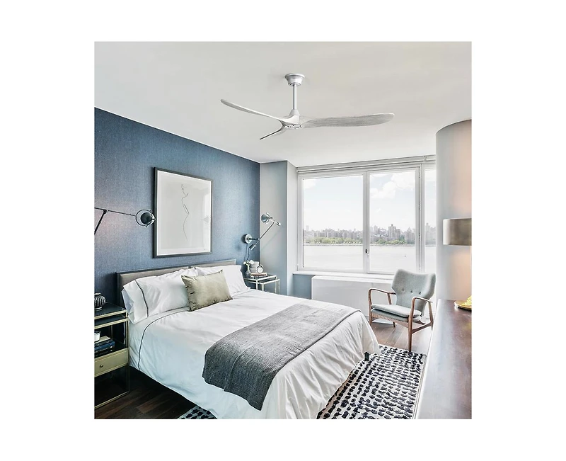 60-inch Modern Golden 3-Blade Ceiling Fans with Intelligent Remote Control and Timing Function