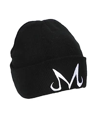 Dragon Ball Z Men's Majin Symbol Embroidery On Black Ribbed Acrylic Knit Cuff Beanie