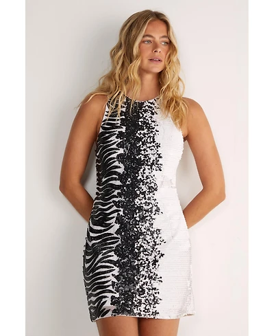 Nasty Gal Women's Zebra Ombre Sequin Mini Dress
