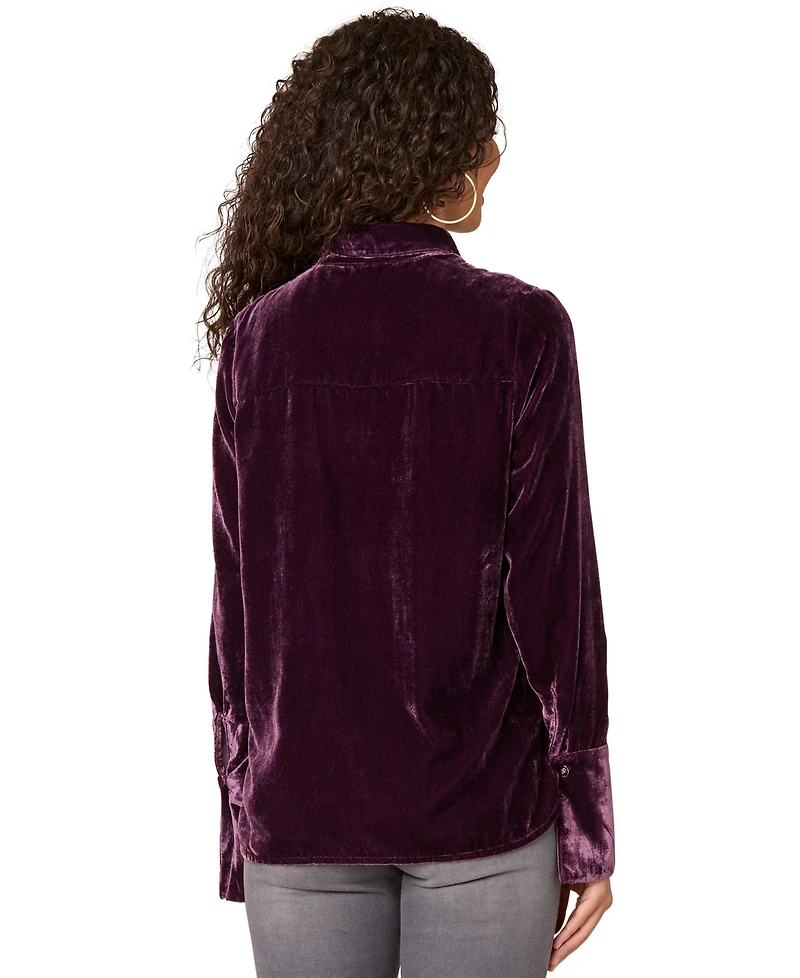 Democracy Women's Long Sleeve with French Cuff Shirt
