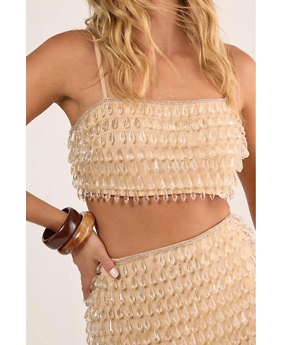 Nasty Gal Women's Droplet Embellished Crop Top