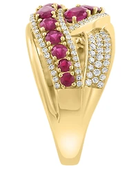 Effy Collection Diamond (1/2 ct. t.w.) and Sapphire (2-1/20 Ring 14K Yellow Gold (Also Emerald Ruby)