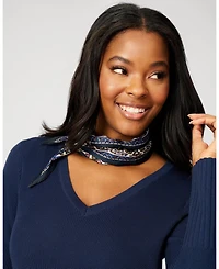 Cable & Gauge Women's V-Neck Rib Tunic Sweater