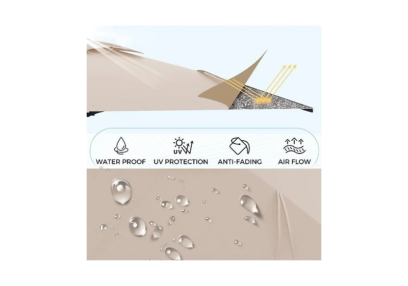 Aecojoy 10ft Cantilever Patio Umbrella, Large Rectangle Umbrella 180° Rotation Offset