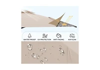 Aecojoy 10ft Cantilever Patio Umbrella, Large Rectangle Umbrella 180° Rotation Offset