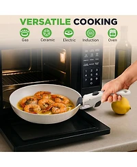 NutriChef 18-Piece Ceramic Nonstick Cookware Set with Detachable Handles NCCS18DTHCR