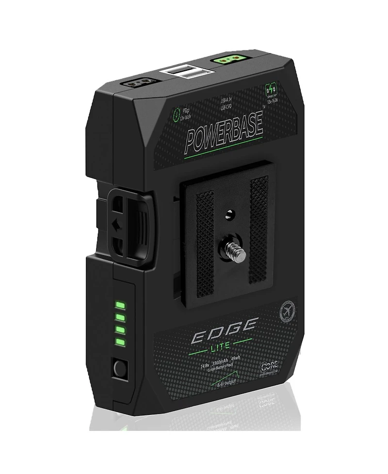 Core Swx PowerBase Edge Lite 49Wh 14.8V Small Form Cine Base Battery Pack and 1.5A Single-Position D-Tap Charger