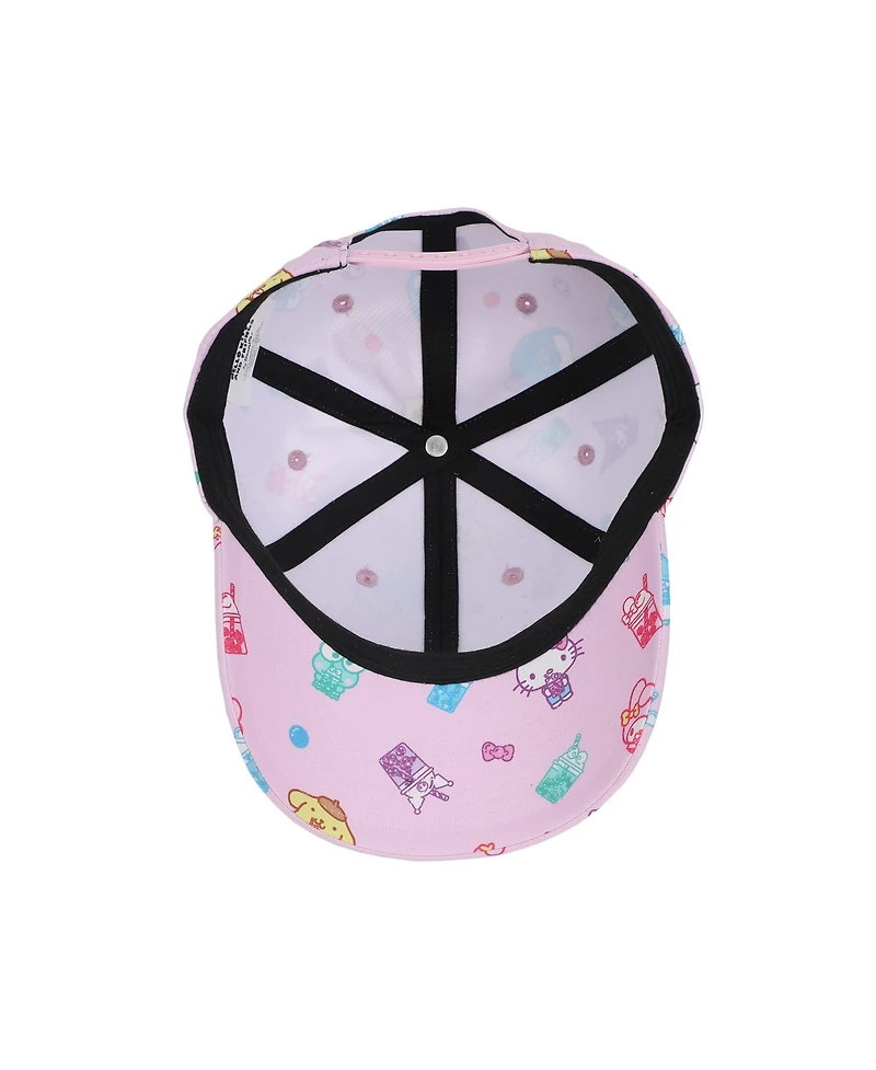 Hello Kitty And Friends Aop Drinks Sublimation On Poly B2 Structured Ball Cap Traditional Adjustable