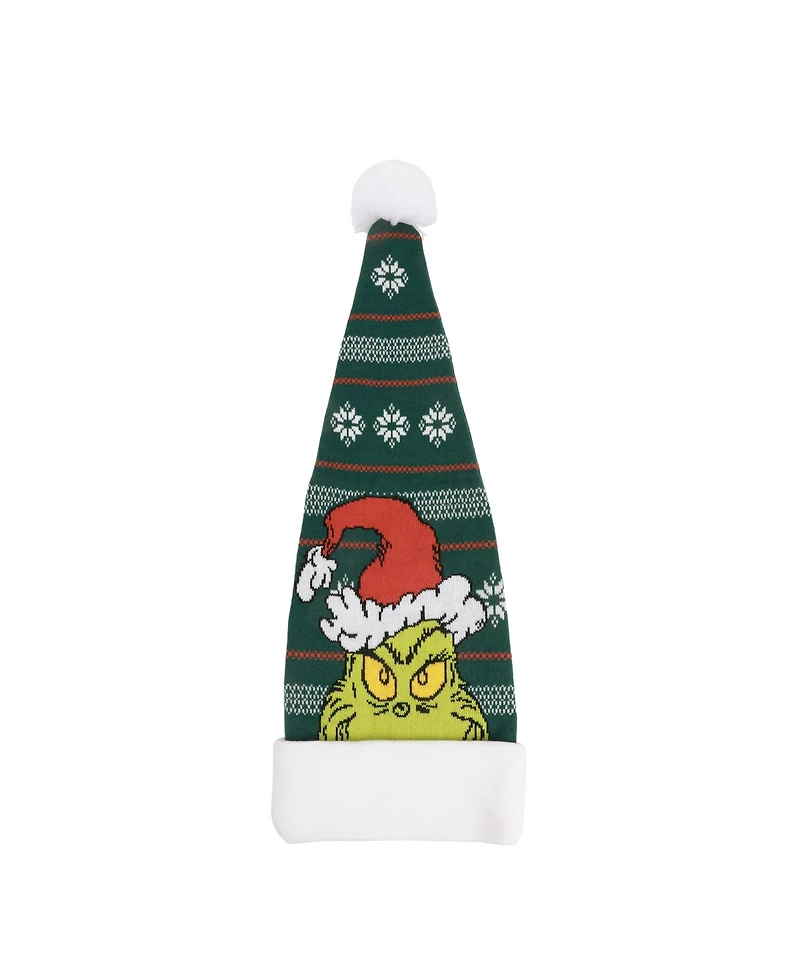 The Grinch Men's Fair Isle Jacquard Acrylic Santa Hat