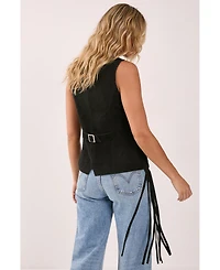 Nasty Gal Women's Premium Suede Fringe Waistcoat