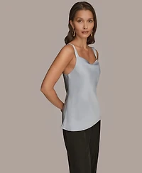 Donna Karan New York Women's Silk Cowl Neck Sleeveless Camisole Top