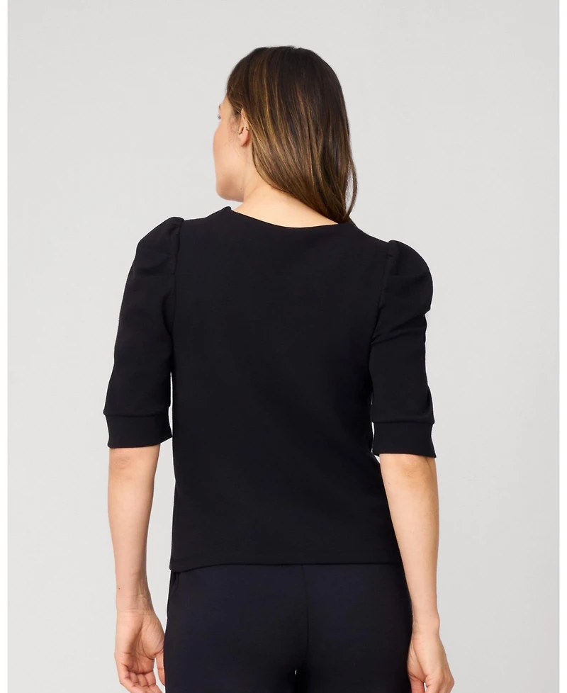 Cable & Gauge Puff Sleeve Bow Top