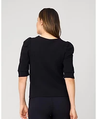 Cable & Gauge Puff Sleeve Bow Top