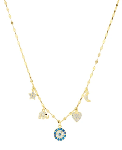 Macy's Cubic Zirconia Eye Luck Charm Pendant Necklace (0.856 ct. t.w.) Sterling Silver (also 14K Gold Over Silver)