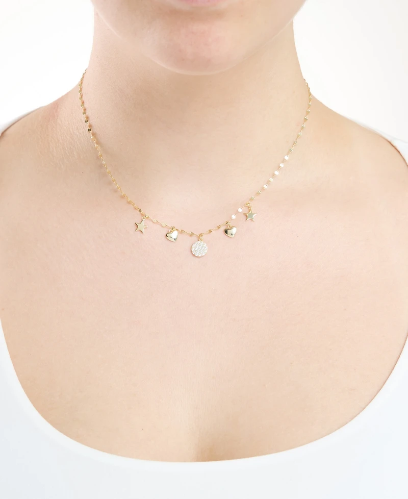 Macy's Cubic Zirconia Heart Star Pendant Necklace (0.31 ct. t.w.) Sterling Silver (also 14K Gold Over Silver)