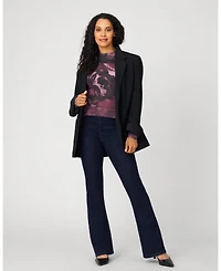 Cable & Gauge Women's Abstract Mock Neck Sweater