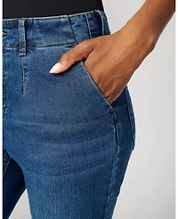 Cable & Gauge Women's High Rise Retro Flare Jean, Medium Blue
