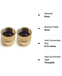 Twinkle Star Brass Garden Hose Connector Dual Swivel Male to Male Double Female 2-Pack