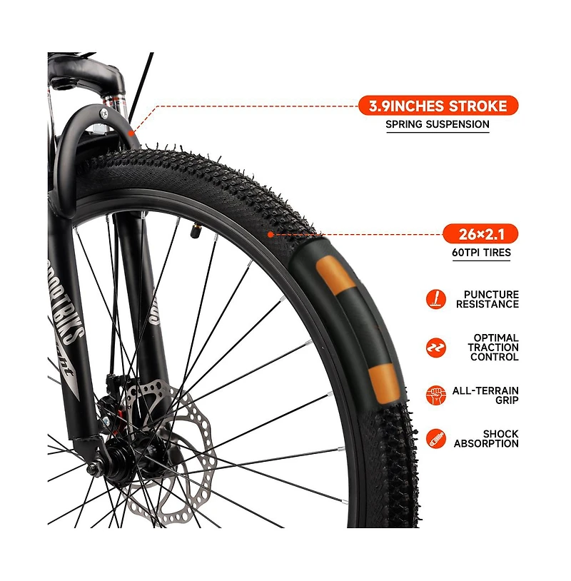 Artudatech 26" wheels 27 speed double disc brake folding mountain bike Mtb for adults