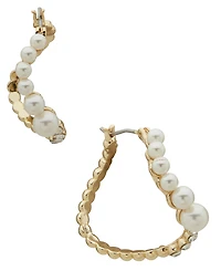 Emily in Paris Glass Stone, Glass Pearl & Cubic Zirconia Gold-Tone Hoop Earrings