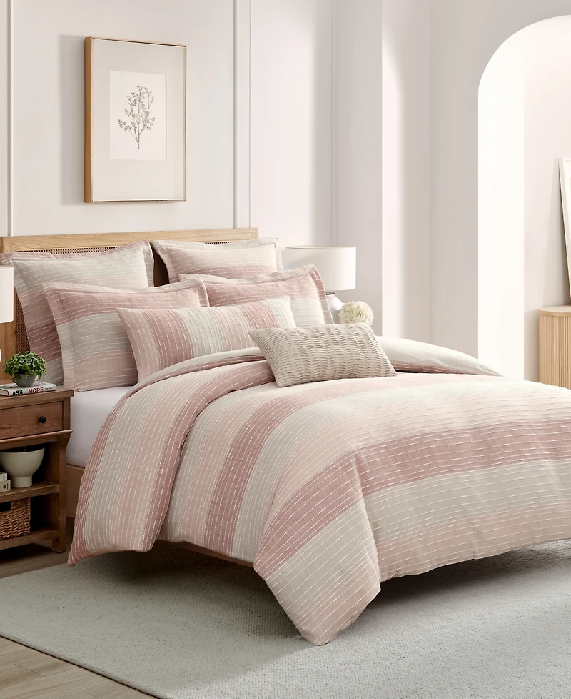 Levtex Sand Stripes Textured 3-Pc. Duvet Cover Set