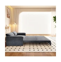 Maison Boucle 66" Queen Pull-Out Sofa Bed, Convertible 3-in-1 Velvet Sleeper Couch with Storage Pocket for Living Room or Guest Room-Maison