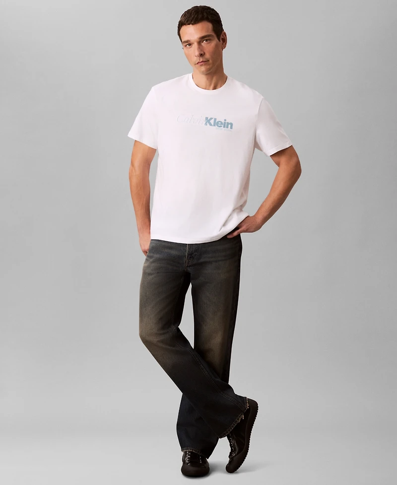 Calvin Klein Men's Cursive Graphic Short Sleeves T-Shirt
