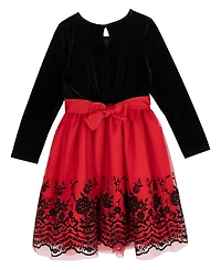 Rare Editions Girls 7-16 2-Piece Long-Sleeves Dress and Mini Handbag Set