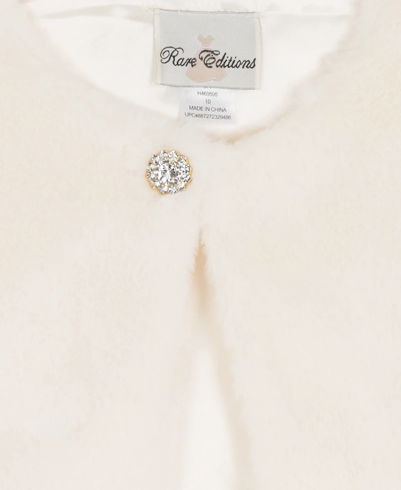 Rare Editions Girls 7-16 Round Neck Rhinestone Cardigan