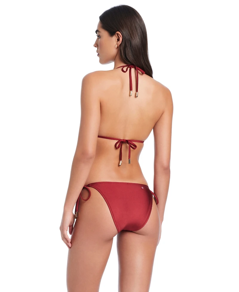 Red Carter Pearls Of Wisdom Classic Triangle Bikini Halter Bra