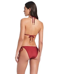 Red Carter Pearls Of Wisdom Classic Triangle Bikini Halter Bra