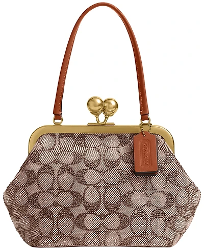 Coach Crystal Signature Jacquard Small Frame Bag