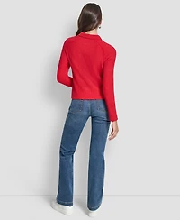 Dkny Jeans Petite Pullover Polo Sweater