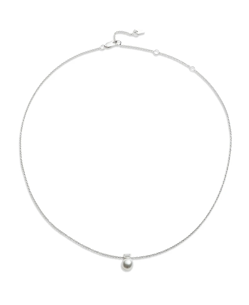 Lauren Ralph Lauren Cubic Zirconia & Imitation Pearl Sterling Silver Pendant Necklace