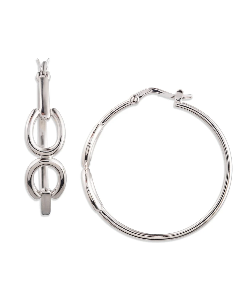 Lauren Ralph Lauren Sterling Silver Horsebit Hoop Earrings
