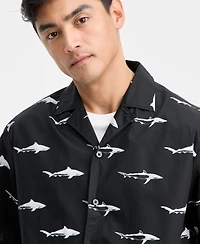 Hugo by Boss Men's Eligino Relaxed-Fit Shark Print Short-Sleeve Shirt