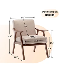 Jujabu Living Room Chair with Solid Wood Frame
